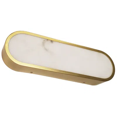 Dainolite Walsh 16" Wide Alabaster, Aged Brass Led Wall Sconce