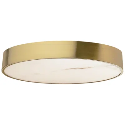 Dainolite Walsh 20" Wide Aged Brass Finish Flush Mount W/ Alabaster Shade In Gold