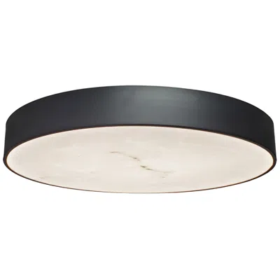 Dainolite Walsh 20" Wide Matte Black Finish Flush Mount W/ Alabaster Shade
