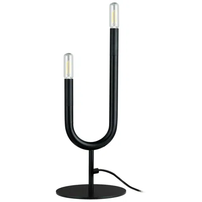 Dainolite Wand 16.5" High 2 Light Matte Black Table Lamp