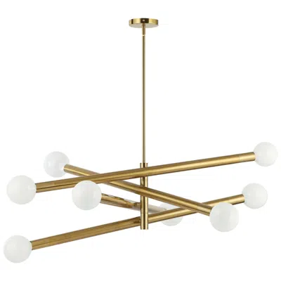 Dainolite Wand 36" Wide 8 Globe Aged Brass Chandelier In Gold