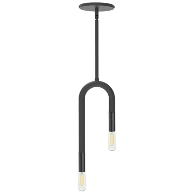 Dainolite Wand 5" Wide 2 Light Matte Black Pendant