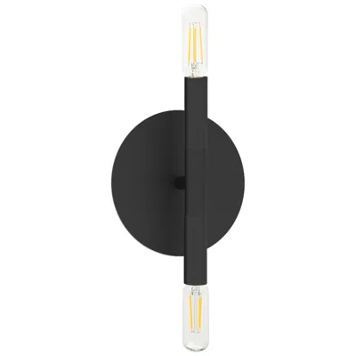 Dainolite Wand 8.5" High 2 Light Matte Black Wall Sconce