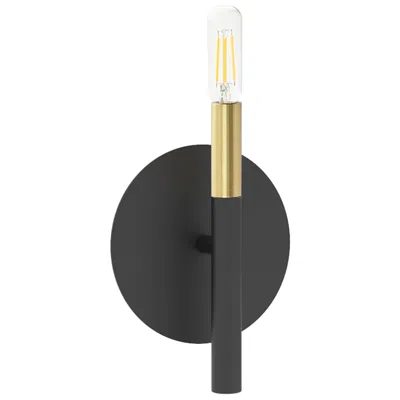 Dainolite Wand 8.5" High Matte Black & Aged Brass Wall Sconce