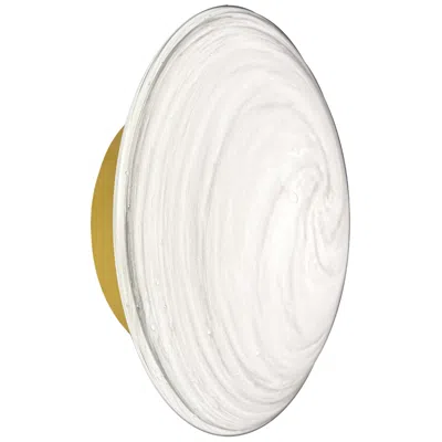 Dainolite Wenona 7.5" High Aged Brass Finish Wall Sconce W/ White Shade