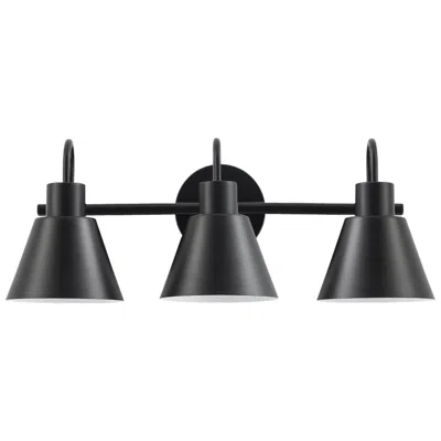 Dainolite Westley 8.25" High 3-light Matte Black Finish Vanity