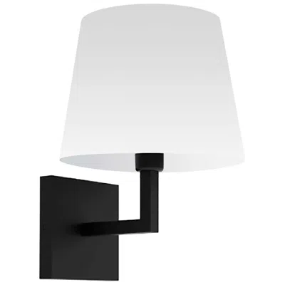 Dainolite Whitney 11" High Matte Black Wall Sconce With White Shade