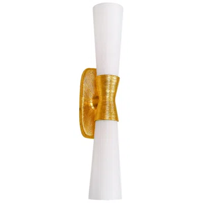 Dainolite Whitney 24" High 2-light Gold Finish Wall Sconce W/ White Shade