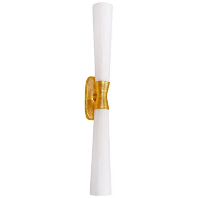 Dainolite Whitney 31.5" High 2-light Gold Finish Wall Sconce W/ White Shade