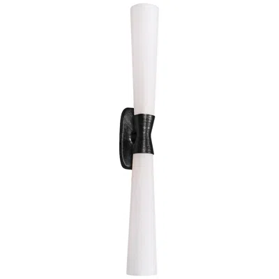 Dainolite Whitney 31.5" High 2-light Matte Black Finish Wall Sconce W/ White Shade