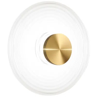 Dainolite Windfeild 18" High Aged Brass 12w Wall Sconce With White Rippled Glass