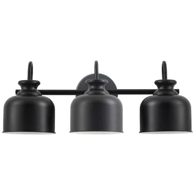 Dainolite Wrigley 8.25" High 3-light Matte Black Finish Vanity
