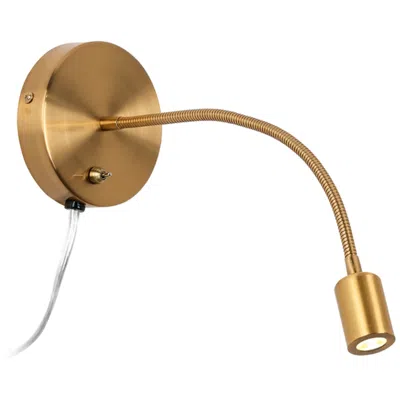 Dainolite Wynne 4 1/2" High Aged Brass Gooseneck Led Wall Sconce