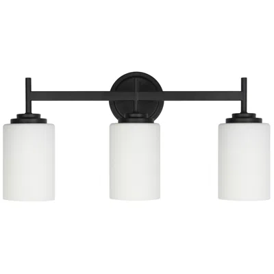 Dainolite Wynona 22.5" Wide 3-light Matte Black, Opal White Bath/vanity