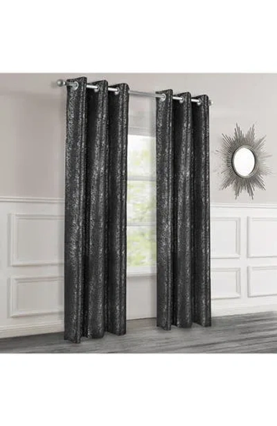Dainty Home Artistic Set Of 2 Metallic Textured Thermal Insulated Blackout Curtain Panels