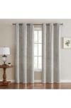 Dainty Home Artistic Set Of 2 Metallic Textured Thermal Insulated Blackout Curtain Panels In Gray