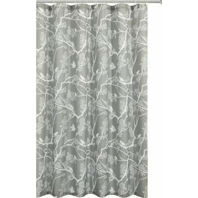 Dainty Home Birds Breeze Textured Waffle Weave Shower Curtain In Gray