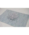Dainty Home Diamond Woven Textilene Waterproof, Heat & Stain Resistant Washable Placemat 13x19'' In Blue