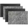 Dainty Home Faux Leather Reversible Set Of 4 Placemats In Reversible Black