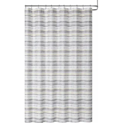 Dainty Home Geometric Textured Shower Curtain In Gray