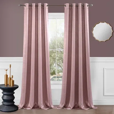 Dainty Home Grommet Blackout Curtains - Blush 54" W X 84" L, Room Darkening, Machine Washable Window Curtain Pan