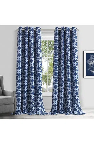 Dainty Home Interlock Single Blackout Panel Curtain In Blue