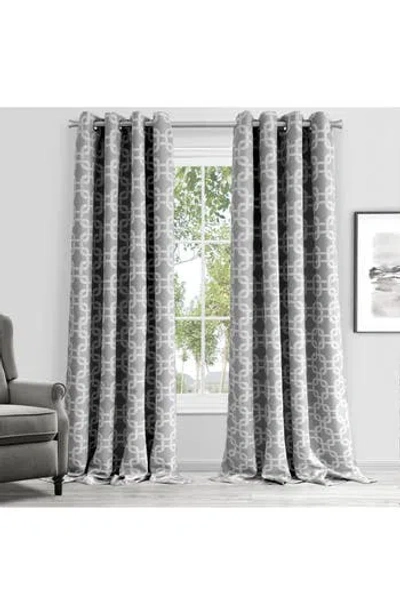 Dainty Home Interlock Single Blackout Panel Curtain In Gray
