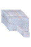 Dainty Home Marble Print 16-piece Placemat & Coaster Set In Blue