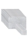 Dainty Home Marble Print 16-piece Placemat & Coaster Set In Silver