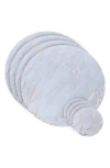 Dainty Home Marble Print 8-piece Placemat & Coaster Set In Gold