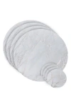 Dainty Home Marble Print 8-piece Placemat & Coaster Set In Silver