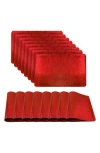 Dainty Home Metallic Set Of 8 Placemats In Red