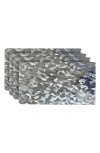 Dainty Home Mirror Print Set Of 4 Placemats In Gray