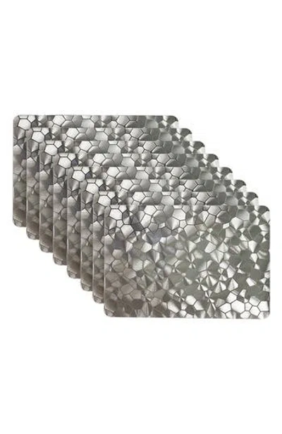 Dainty Home Mirrored Set Of 8 Placemats In Silver
