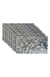 Dainty Home Mirrored Set Of 8 Placemats In Gray