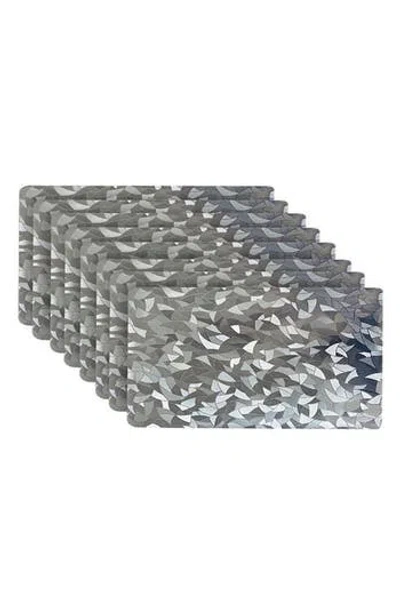 Dainty Home Mirrored Set Of 8 Placemats In Gray