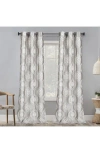 Dainty Home Monaco Set Of 2 Medallion Jacquard Blackout Curtain Panels In Silver