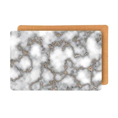 Dainty Home Placemats Dining Table Mat Table Decor Washable Non Slip Marble 12 X 18 In Smoky Gold