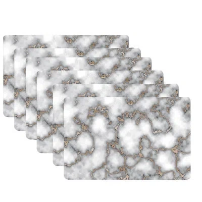 Dainty Home Placemats Dining Table Mat Table Decor Washable Non Slip Marble 12 X 18 In Smoky Gold