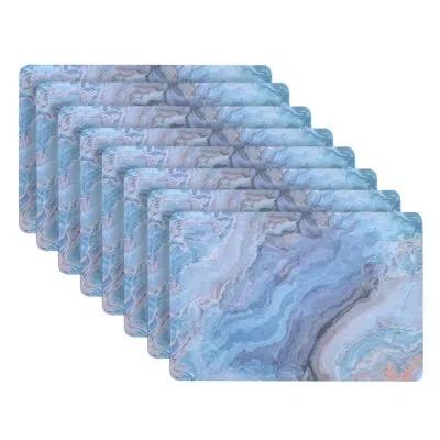 Dainty Home Placemats Dining Table Mat Table Decor Washable Non Slip Marble Rectangle 12 X 18 Navy