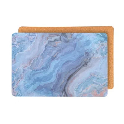 Dainty Home Placemats Dining Table Mat Table Decor Washable Non Slip Marble Rectangle 12 X 18 Navy