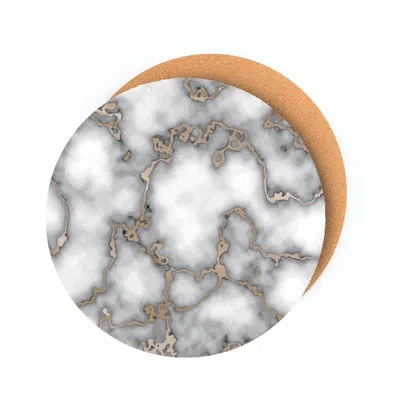 Dainty Home Placemats Dining Table Mat Table Decor Washable Nonslip Marble Round 15 X 15 In Smoky Gold