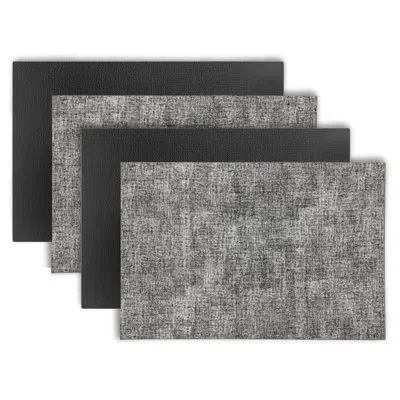 Dainty Home Placemats Set Of 4 12" X 18" Heat-resistant Table Mats For Dining Table Set For 4 Kitchen & Dining R In Black