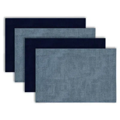 Dainty Home Placemats Set Of 4 12" X 18" Heat-resistant Table Mats For Dining Table Set For 4 Kitchen & Dining R In Blue;navy