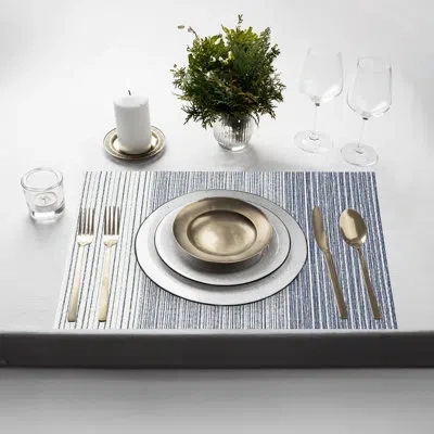Dainty Home Placemats Set Of 6 12" X 18" Heat-resistant Table Mats For Dining Table Set For 6 Kitchen & Dining R In Blue