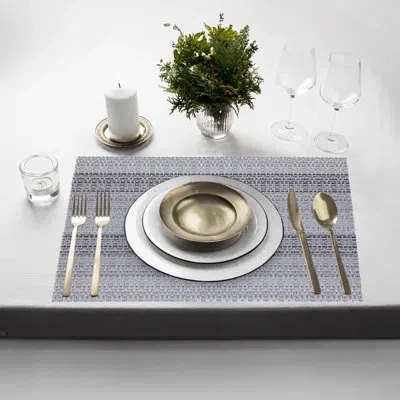 Dainty Home Placemats Set Of 6 12" X 18" Heat-resistant Table Mats For Dining Table Set For 6 Kitchen & Dining R In Silver