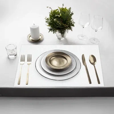 Dainty Home Placemats Set Of 6 12" X 18" Heat-resistant Table Mats For Dining Table Set For 6 Kitchen & Dining R In White