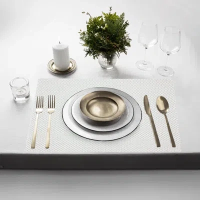 Dainty Home Placemats Set Of 6 12" X 18" Heat-resistant Table Mats For Dining Table Set For 6 Kitchen & Dining R In White