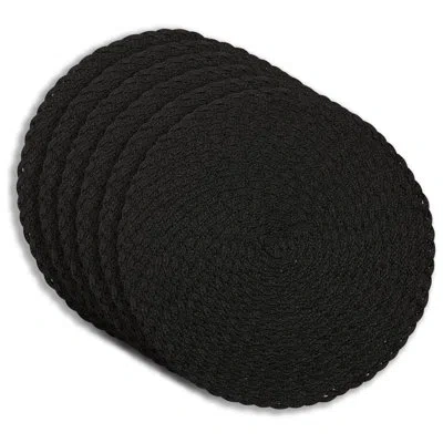 Dainty Home Placemats Set Of 6 15" X 15" Heat-resistant Table Mats For Dining Table Set For 6 Kitchen & Dining R In Black