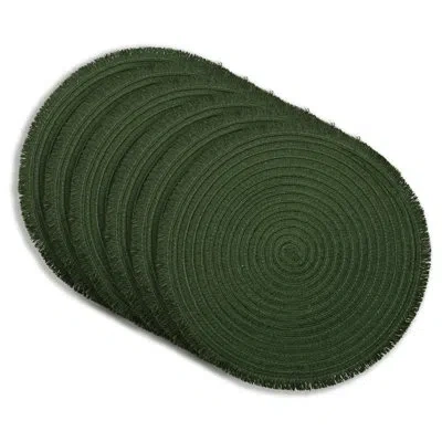 Dainty Home Placemats Set Of 6 15" X 15" Heat-resistant Table Mats For Dining Table Set For 6 Kitchen & Dining R In Green